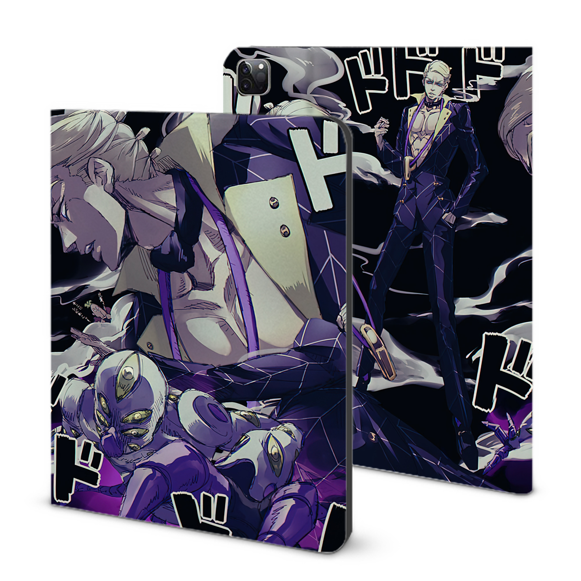 （画像用） ジョジョの奇妙な冒険 JoJo's Bizarre Adventure IPad ケース ブック型 PUレザー TPU 耐衝撃 軽量 薄型 ペン収納なし 全面保護 IPad 各モデル対応